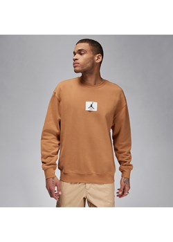 Męska dzianinowa bluza dresowa z półokrągłym dekoltem Jordan Essentials - Brązowy ze sklepu Nike poland w kategorii Bluzy męskie - zdjęcie 169755713