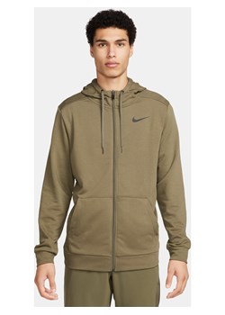 Męska bluza z kapturem i zamkiem na całej długości Dri-FIT Nike Dry - Zieleń ze sklepu Nike poland w kategorii Bluzy męskie - zdjęcie 169755780