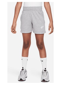 Spodenki z dzianiny dresowej dla dużych dzieci (dziewcząt) Nike Sportswear Club Fleece 12,5 cm - Szary ze sklepu Nike poland w kategorii Spodenki dziewczęce - zdjęcie 169755843