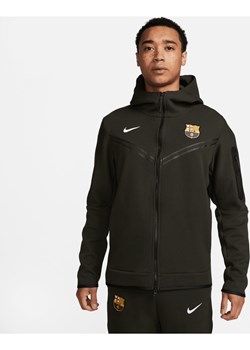 Męska bluza z kapturem i zamkiem na całej długości Nike FC Barcelona Tech Fleece Windrunner - Zieleń ze sklepu Nike poland w kategorii Bluzy męskie - zdjęcie 169756023