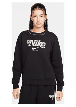 Damska dzianinowa bluza dresowa z półokrągłym dekoltem Nike Sportswear - Czerń ze sklepu Nike poland w kategorii Bluzy damskie - zdjęcie 169756094
