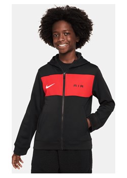 Bluza z kapturem i zamkiem na całej długości dla dużych dzieci (chłopców) Nike Air - Czerń ze sklepu Nike poland w kategorii Bluzy chłopięce - zdjęcie 169756103