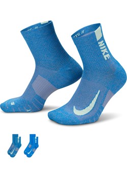 Krótkie skarpety do biegania Nike Multiplier (2 pary) - Wielokolorowe ze sklepu Nike poland w kategorii Skarpetki męskie - zdjęcie 169756122