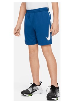 Spodenki treningowe Dri-FIT z nadrukiem dla dużych dzieci (chłopców) Nike Multi - Niebieski ze sklepu Nike poland w kategorii Spodenki chłopięce - zdjęcie 169756151