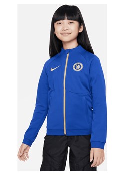 Dzianinowa kurtka piłkarska dla dużych dzieci Chelsea FC Academy Pro - Niebieski ze sklepu Nike poland w kategorii Kurtki dziewczęce - zdjęcie 169756220