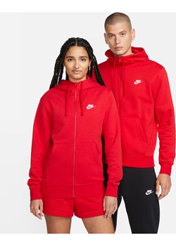 Męska bluza z kapturem i zamkiem na całej długości Nike Sportswear Club Fleece - Czerwony ze sklepu Nike poland w kategorii Bluzy męskie - zdjęcie 169756832