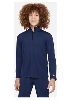 Bluza z długim rękawem i zamkiem 1/2 dla dużych dzieci (chłopców) Dri-FIT UV Nike Multi - Niebieski ze sklepu Nike poland w kategorii Bluzy chłopięce - zdjęcie 169756893