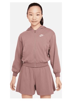 Bluza z kapturem i zamkiem na całej długości dla dużych dzieci (dziewcząt) Nike Sportswear - Fiolet ze sklepu Nike poland w kategorii Bluzy dziewczęce - zdjęcie 169756970