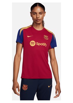 Damska dzianinowa koszulka piłkarska Nike Dri-FIT FC Barcelona Strike - Czerwony ze sklepu Nike poland w kategorii Bluzki damskie - zdjęcie 169756982