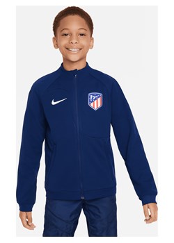 Dzianinowa kurtka piłkarska dla dużych dzieci Atlético Madryt Academy Pro - Niebieski ze sklepu Nike poland w kategorii Kurtki chłopięce - zdjęcie 169757032