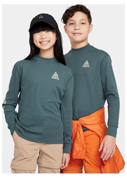 Luźna koszulka z długim rękawem dla dużych dzieci z tkaniny waflowej Nike ACG - Zieleń ze sklepu Nike poland w kategorii T-shirty chłopięce - zdjęcie 169757284