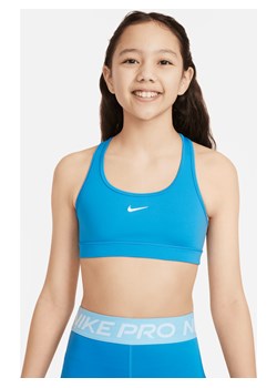 Stanik sportowy dla dużych dzieci (dziewcząt) Nike Swoosh - Niebieski ze sklepu Nike poland w kategorii Staniki dla dziewczynki - zdjęcie 169757431