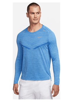 Męska koszulka z długim rękawem do biegania Dri-FIT ADV Nike TechKnit - Niebieski ze sklepu Nike poland w kategorii T-shirty męskie - zdjęcie 169757534