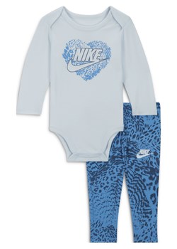 Dwuczęściowy zestaw dla niemowląt Nike Animal Print Bodysuit and Leggings Set - Niebieski ze sklepu Nike poland w kategorii Komplety niemowlęce - zdjęcie 169757583