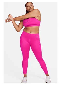 Damskie legginsy ze średnim stanem i kieszeniami o długości 7/8 zapewniające mocne wsparcie Nike Go - Różowy ze sklepu Nike poland w kategorii Spodnie damskie - zdjęcie 169757633