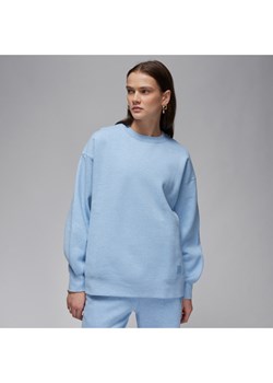 Damska bluza dresowa z półokrągłym dekoltem Jordan Flight Fleece - Niebieski ze sklepu Nike poland w kategorii Bluzy damskie - zdjęcie 169758504