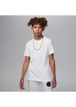 T-shirt dla dużych dzieci z nadrukiem Jordan Paris Saint-Germain - Biel ze sklepu Nike poland w kategorii T-shirty chłopięce - zdjęcie 169758520