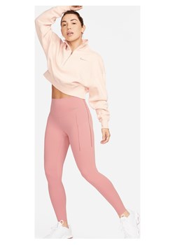 Damskie legginsy 7/8 z wysokim stanem i kieszeniami zapewniające średnie wsparcie Nike Universa - Różowy ze sklepu Nike poland w kategorii Spodnie damskie - zdjęcie 169758550