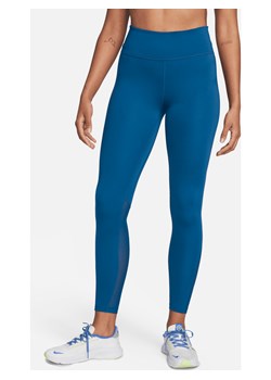 Damskie legginsy 7/8 ze średnim stanem i wstawkami z siateczki Nike One - Niebieski ze sklepu Nike poland w kategorii Spodnie damskie - zdjęcie 169758783