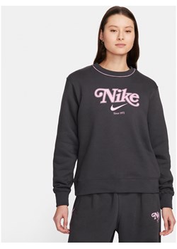 Damska dzianinowa bluza dresowa z półokrągłym dekoltem Nike Sportswear - Szary ze sklepu Nike poland w kategorii Bluzy damskie - zdjęcie 169758802
