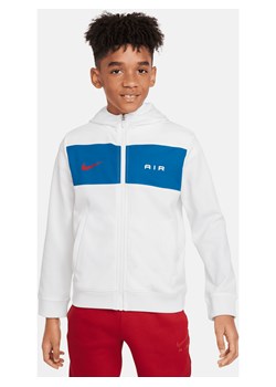 Bluza z kapturem i zamkiem na całej długości dla dużych dzieci (chłopców) Nike Air - Biel ze sklepu Nike poland w kategorii Bluzy chłopięce - zdjęcie 169758854