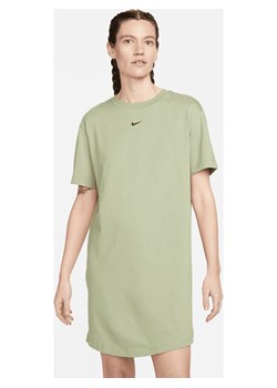 Damska sukienka typu T-shirt o kroju oversize Nike Sportswear Chill Knit - Zieleń ze sklepu Nike poland w kategorii Sukienki - zdjęcie 169759060