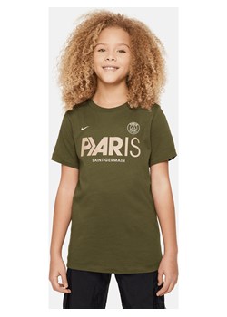 T-shirt piłkarski dla dużych dzieci Nike Paris Saint-Germain Mercurial - Zieleń ze sklepu Nike poland w kategorii Bluzki dziewczęce - zdjęcie 169759064