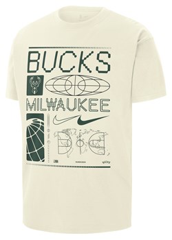 T-shirt męski Nike NBA Max90 Milwaukee Bucks - Biel ze sklepu Nike poland w kategorii T-shirty męskie - zdjęcie 169759112
