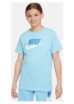Bawełniany T-shirt dla dużych dzieci Nike Sportswear - Niebieski ze sklepu Nike poland w kategorii Bluzki dziewczęce - zdjęcie 169759113