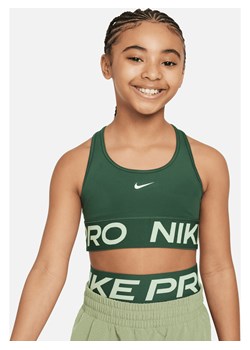 Dziewczęcy stanik sportowy Nike Pro Swoosh - Zieleń ze sklepu Nike poland w kategorii Staniki dla dziewczynki - zdjęcie 169759362