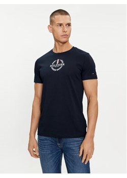 Tommy Hilfiger T-Shirt Global Stripe MW0MW34388 Granatowy Regular Fit ze sklepu MODIVO w kategorii T-shirty męskie - zdjęcie 169774741