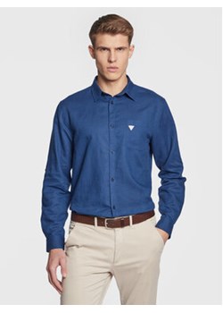 Guess Koszula Roll-Up F3GH00 WO07S Niebieski Regular Fit ze sklepu MODIVO w kategorii Koszule męskie - zdjęcie 169777914