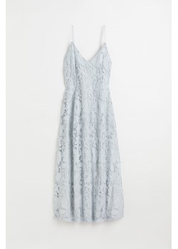 H & M - Koronkowa sukienka z dekoltem w serek - Niebieski ze sklepu H&M w kategorii Sukienki - zdjęcie 169778020