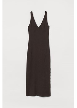 H & M - Sukienka z dzianiny w prążki - Brązowy ze sklepu H&M w kategorii Sukienki - zdjęcie 169778023