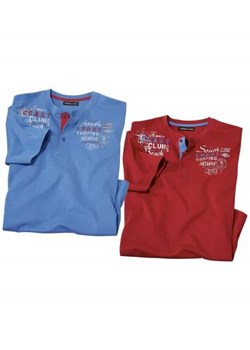 Zestaw 2 t-shirtów z dekoltem z guzikami Beach Club ze sklepu Atlas For Men w kategorii T-shirty męskie - zdjęcie 169779282