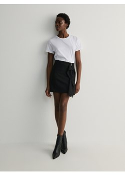 Reserved - Spódnica mini z ozdobnymi fałdami - czarny ze sklepu Reserved w kategorii Spódnice - zdjęcie 169784003