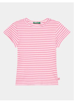 United Colors Of Benetton T-Shirt 3W5BG10D4 Różowy Slim Fit ze sklepu MODIVO w kategorii Bluzki dziewczęce - zdjęcie 169785650