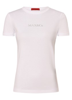 MAX&Co. Koszulka damska - Logotee Kobiety Bawełna biały jednolity ze sklepu vangraaf w kategorii Bluzki damskie - zdjęcie 169785880