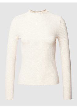 Bluzka z długim rękawem z prążkowaną fakturą model ‘Emma’ ze sklepu Peek&Cloppenburg  w kategorii Bluzki damskie - zdjęcie 169788122