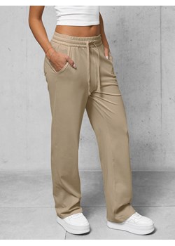 Spodnie jeansowe damskie wide leg beżowe OZONEE O/330097 ze sklepu ozonee.pl w kategorii Jeansy damskie - zdjęcie 169788201