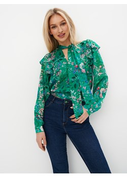 Mohito - Zielona bluzka w kwiaty - zielony ze sklepu Mohito w kategorii Bluzki damskie - zdjęcie 169790002