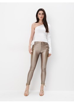 Mohito - Woskowane spodnie skinny - beżowy ze sklepu Mohito w kategorii Spodnie damskie - zdjęcie 169790032