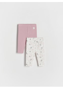 Reserved - Bawełniane legginsy 2 pack - brudny róż ze sklepu Reserved w kategorii Legginsy niemowlęce - zdjęcie 169791392