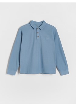 Reserved - Longsleeve polo oversize - niebieski ze sklepu Reserved w kategorii T-shirty chłopięce - zdjęcie 169791770