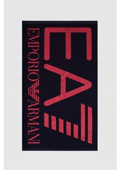 EA7 Granatowy ręcznik z dużym czerwonym logo ze sklepu outfit.pl w kategorii Ręczniki - zdjęcie 169792200
