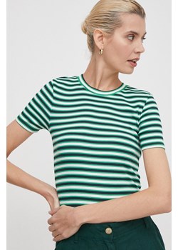 Pepe Jeans t-shirt damski kolor zielony ze sklepu ANSWEAR.com w kategorii Bluzki damskie - zdjęcie 169793810