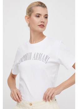 Emporio Armani t-shirt bawełniany damski kolor biały 3D2T7S 2JIDZ ze sklepu ANSWEAR.com w kategorii Bluzki damskie - zdjęcie 169793830