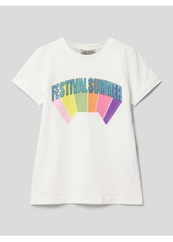 T-shirt z nadrukiem z napisem model ‘Lian’ ze sklepu Peek&Cloppenburg  w kategorii Bluzki dziewczęce - zdjęcie 169794872