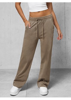 Spodnie jeansowe damskie wide leg ciemno-beżowe OZONEE O/330098 ze sklepu ozonee.pl w kategorii Jeansy damskie - zdjęcie 169796483