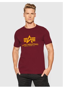 Alpha Industries T-Shirt Basic 100501 Bordowy Regular Fit ze sklepu MODIVO w kategorii T-shirty męskie - zdjęcie 169800143